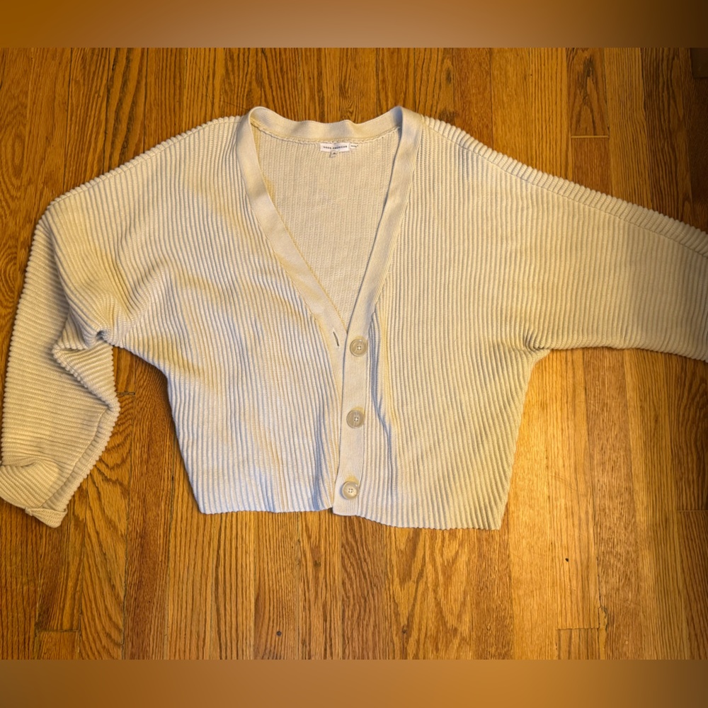 Good American Beige Ribbed Sweater
